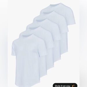 Men's White Crew Neck 100% Polyester T-Shirt 8 Pack